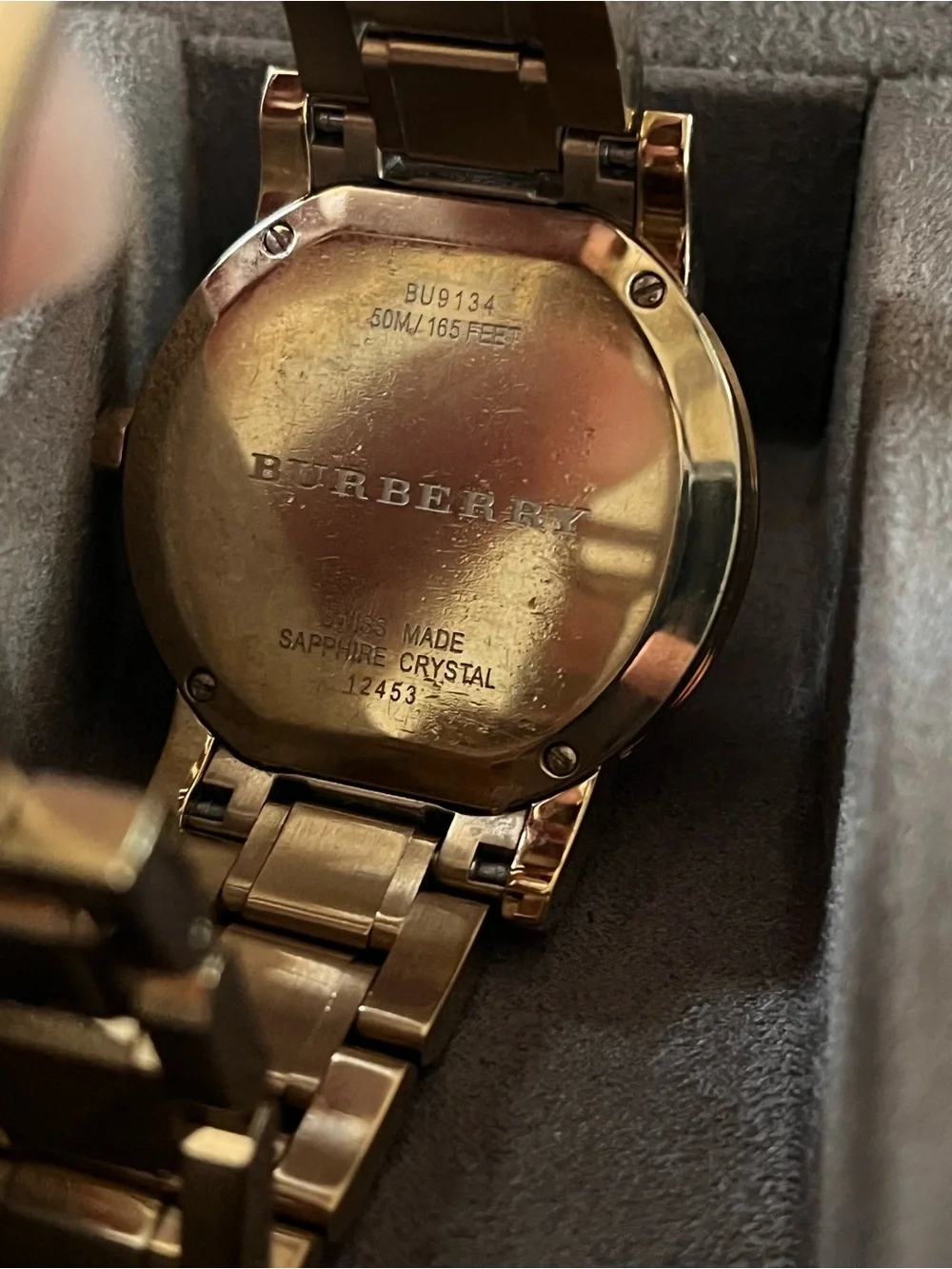 Burberry Gold Tone Bracelet Watch with Date Window